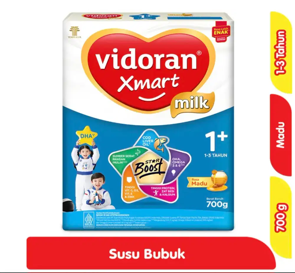 HARGA PROMO: Susu Vidoran Xmart 1 Plus rasa Madu (700 g)