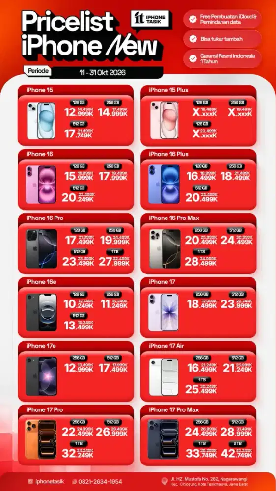 Iphone second dan baru cicilan cukup KTP bunga ringan
