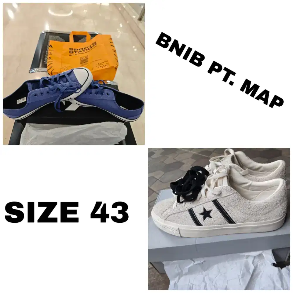 2 SEPATU CONVERSE ALL STAR & CONS SIZE 43 NEW