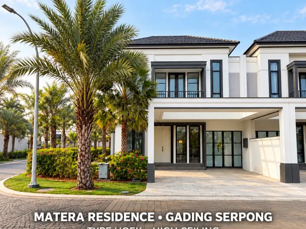 Dijual Rumah Hoek Matera Residence Gading Serpong, Semi Furnished, High Ceiling