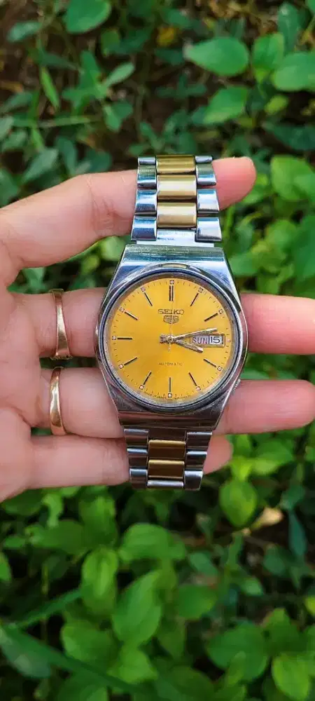 Jam Tangan Automatic Vintage Dial Gold Two Tone Stainless Steel