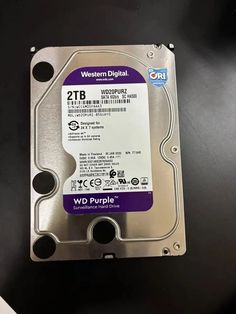 Harddisk western Digital 2TB surveillance harddisk cctv premium