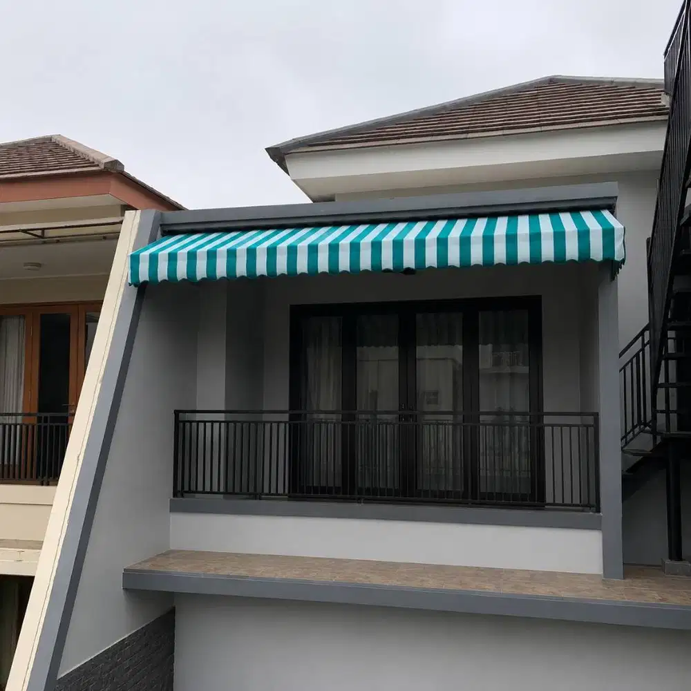 Kanopi Kain Custom Minimalis Awning Canvas Premium Anti UV & Water Res