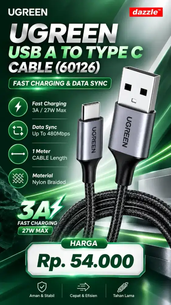 UGREEN USB A TO TYPE C CABLE (60126)