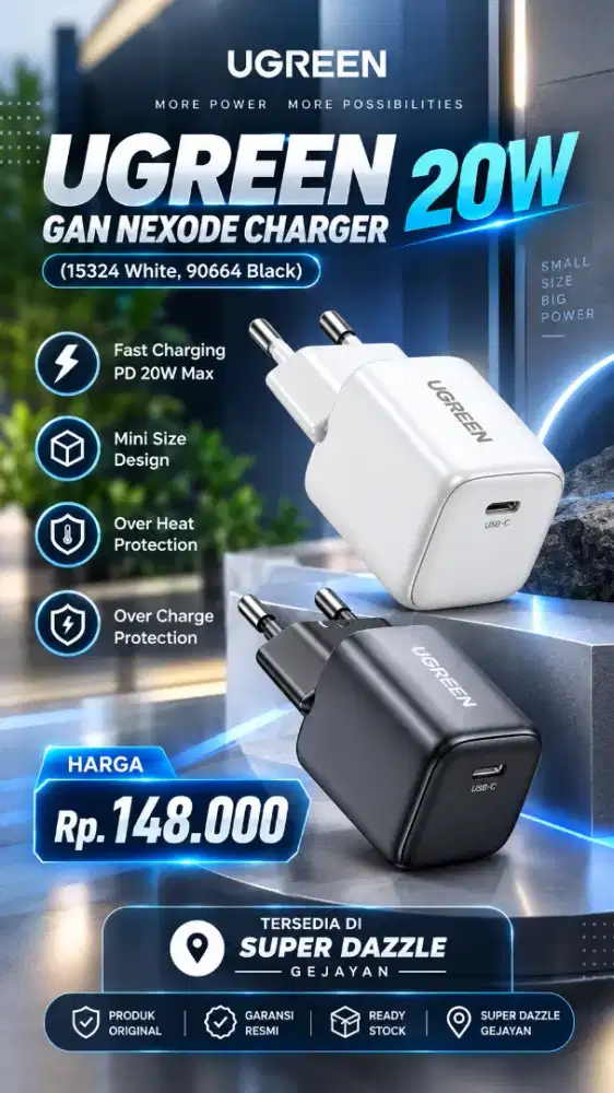 UGREEN GAN NEXODE 20W TYPE C CHARGER