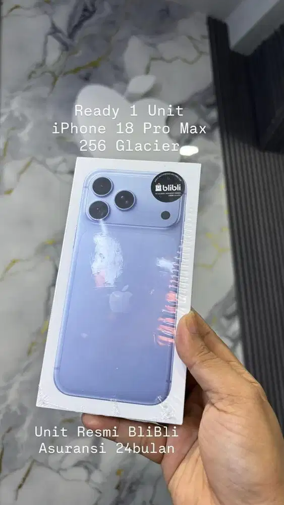 iPhone 18 Pro Max 256 Glacier New blibli Asuransi 24 Bulan