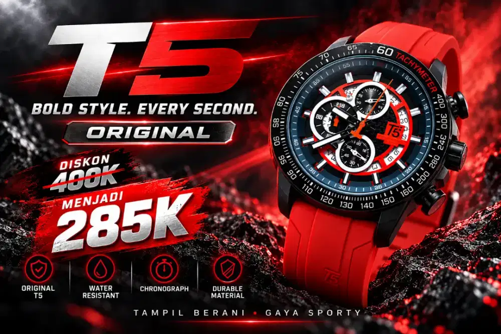 Promo jam T5 Original strap merah