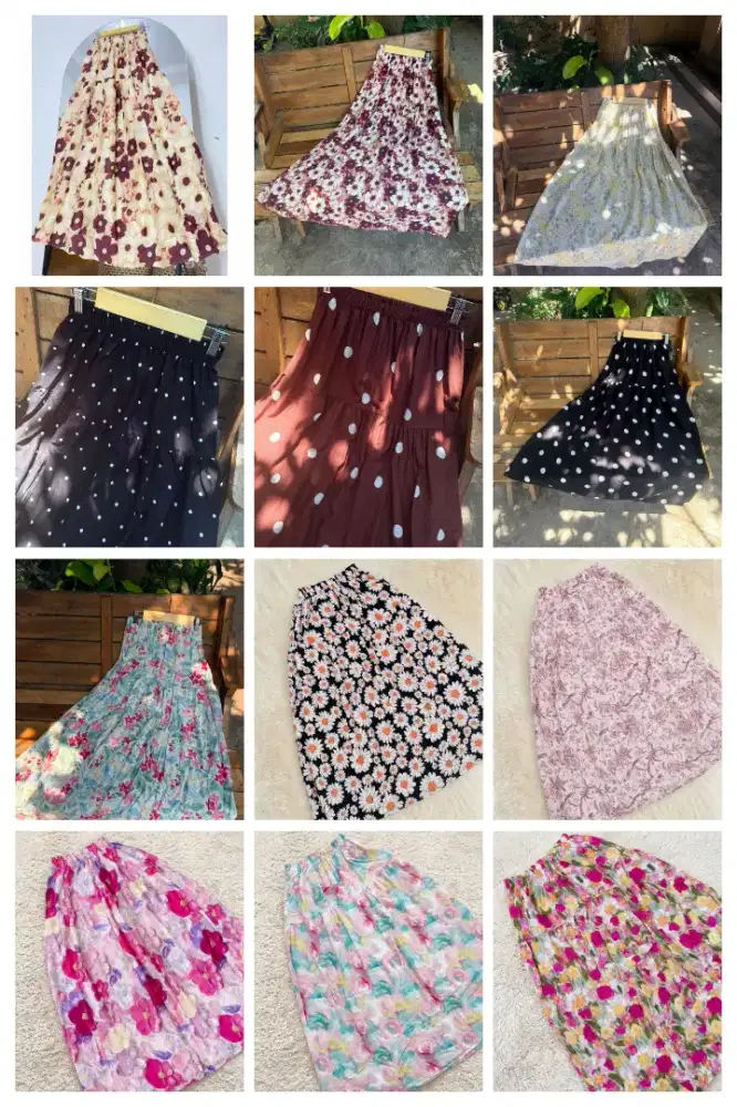 Rok rayon viscose Floral