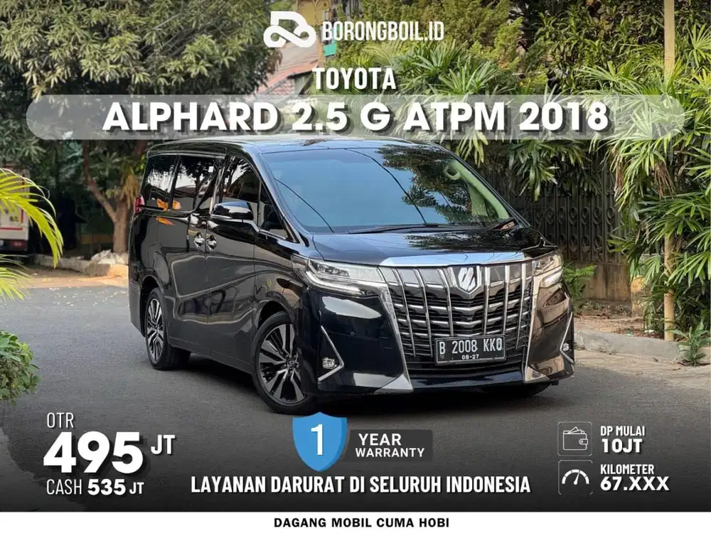 LOW KM TOYOTA ALPHARD G ATPM 2.5 2018 HITAM FULLSET TERMURAH
