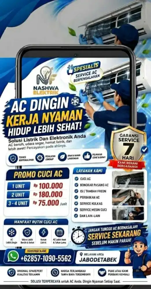 service cuci ac dan service bongkar pasang ac