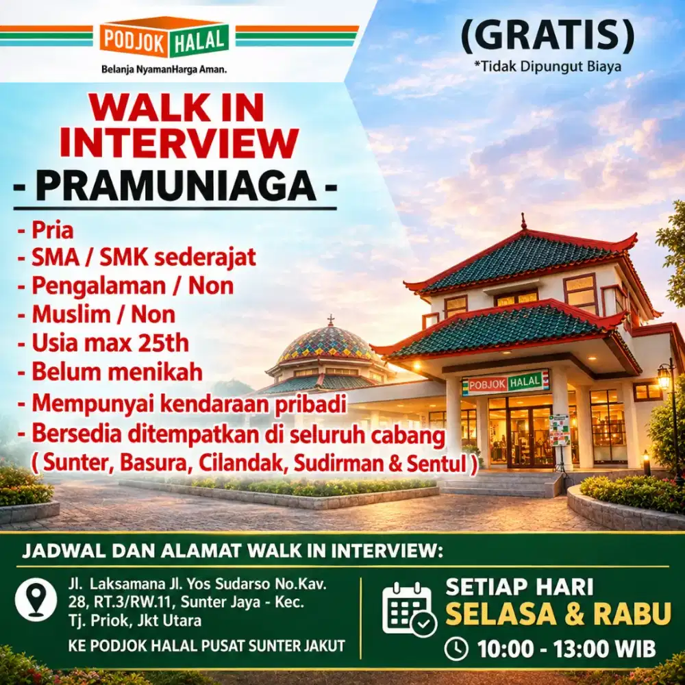 Walk in interview lowongan pekerjaan