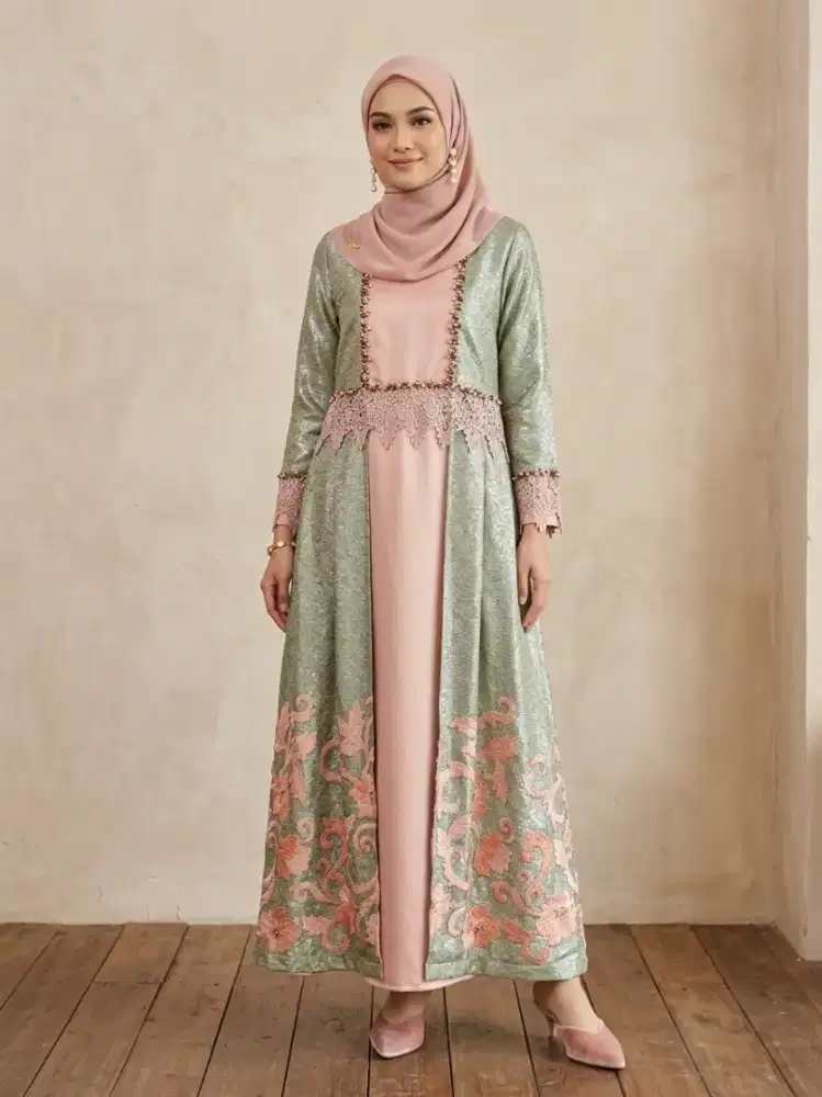 Dress hijau seperti baru free hijab