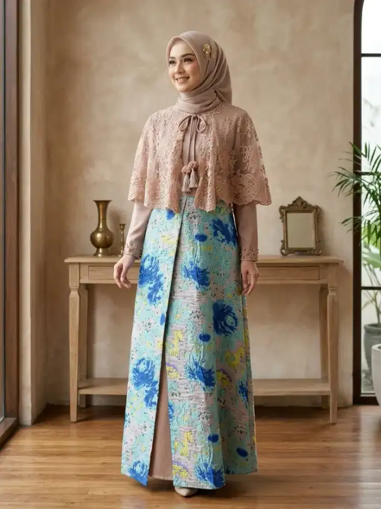 Dress coklat seperti baru free hijab