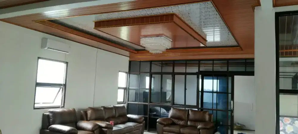 Plafon pvc terpasang , bahan , jasa