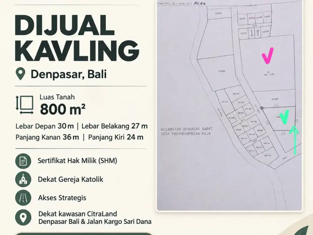 Dijual Kavling Lokasi Denpasar Bali