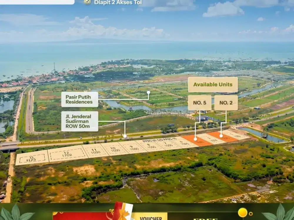 Dijual KAVLING KOMERSIAL PASIR PUTIH BOULEVARD PIK2 luas 1075