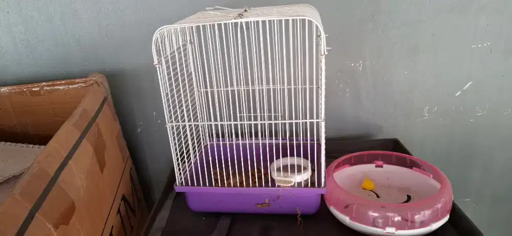Kandang besi tingkat 2 lantai  ukuran 20 x 20 x 30 cm untuk hamster