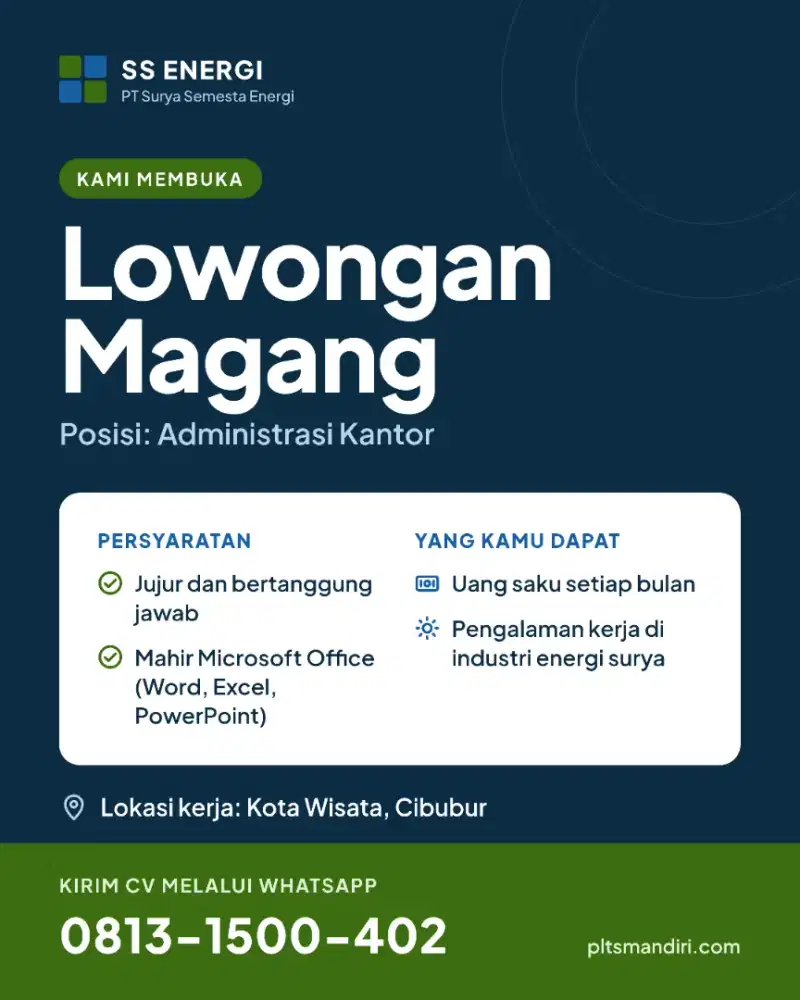 Lowongan magang admin