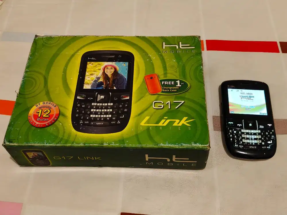 Feature Phone HT Mobile G17 Link Dual SIM Tombol QWERTY Fullset Second