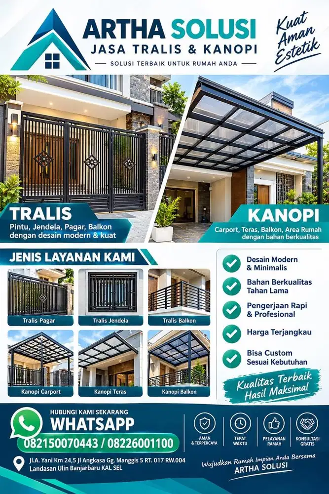 Kanopi, Tralis, Pagar, atap baja ringan