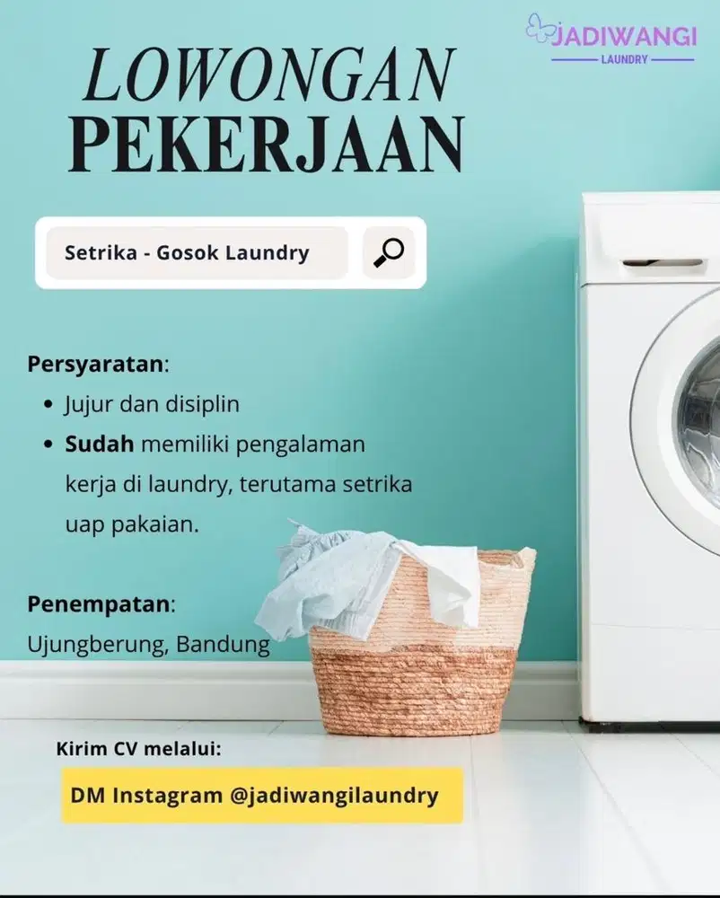 Loker Pegawai Laundry Hanya yg berminat serius jujur