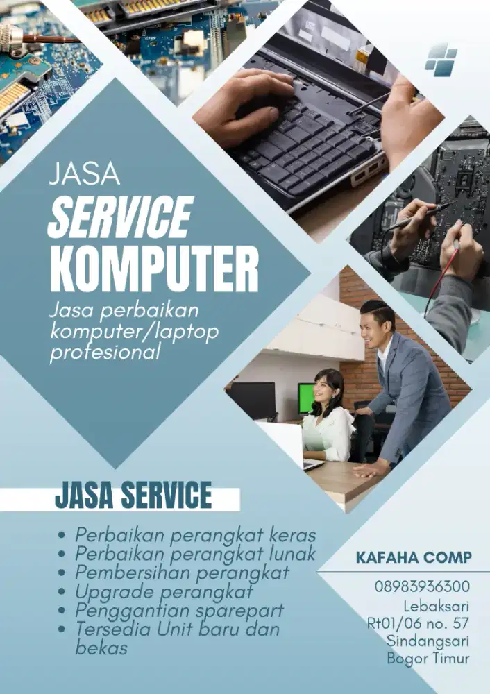 Menyediakan jasa service dan pengadaan Laptop, komputer dan printer