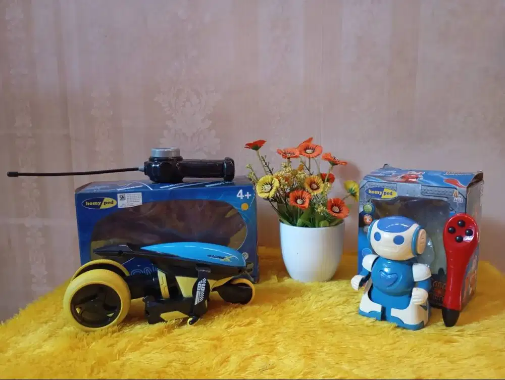 PAKET HEMAT Mainan Homyped Motor RC Racing + Robot Remote Control