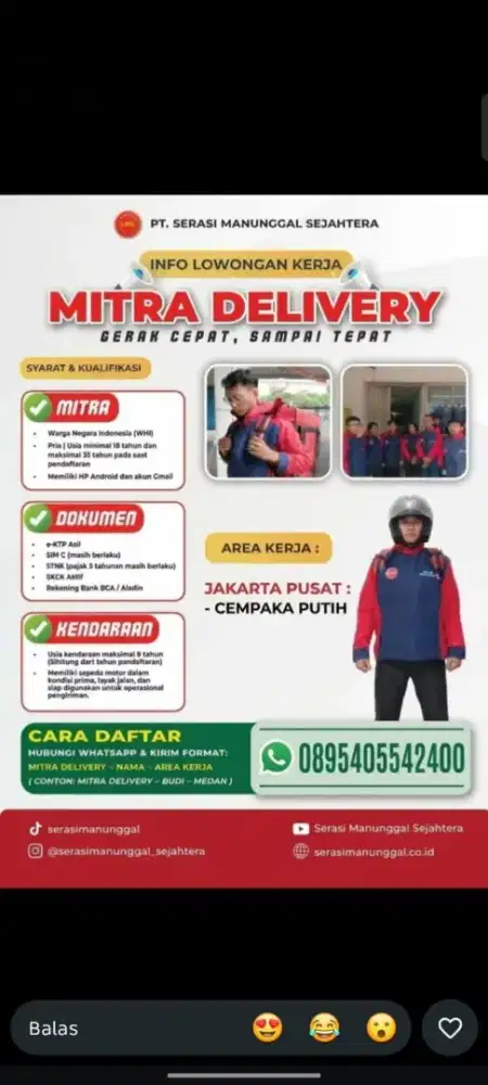 Di butuhkan kurir alfagift