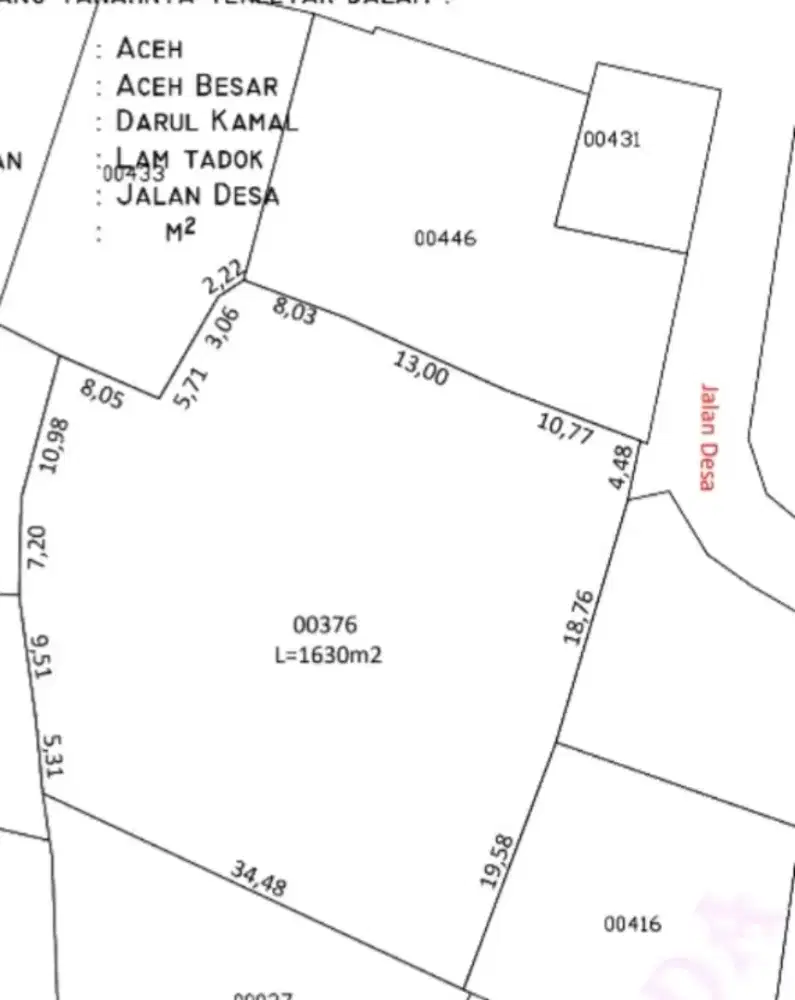 Dijual Tanah Kebun 1500m2
