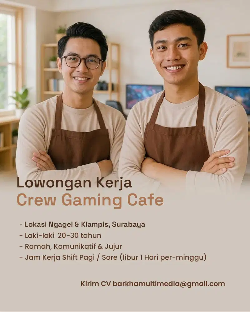 Lowongan Kerja Crew Cafe Gaming Surabaya