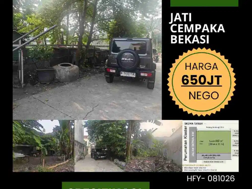 DIJUAL TANAH DI JATICEMPAKA, BEKASI