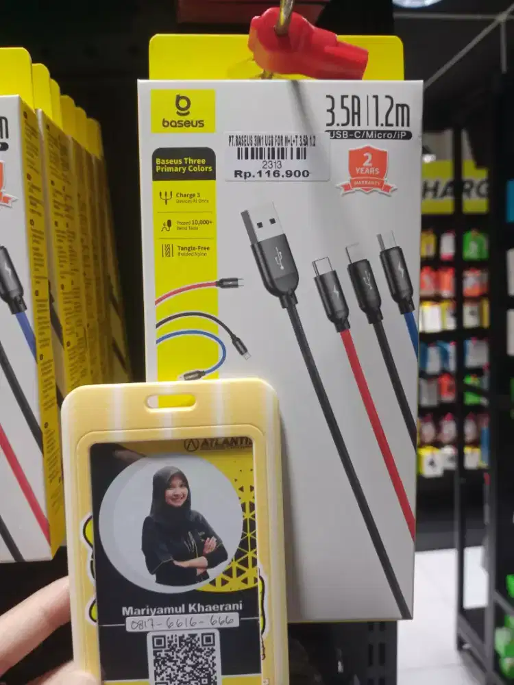 BASEUS 3IN1 USB FOR M+L+T 3,5A 1,2M