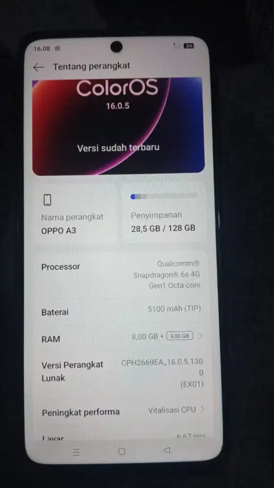 Oppo A3 ram 8/128 muluss