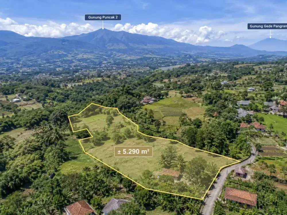 Tanah Dijual di Sukamakmur Bogor 5.290 M² SHM, View Pegunungan