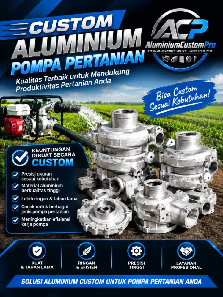 Jasa Custom Aluminium Sparepart Pompa Pertanian