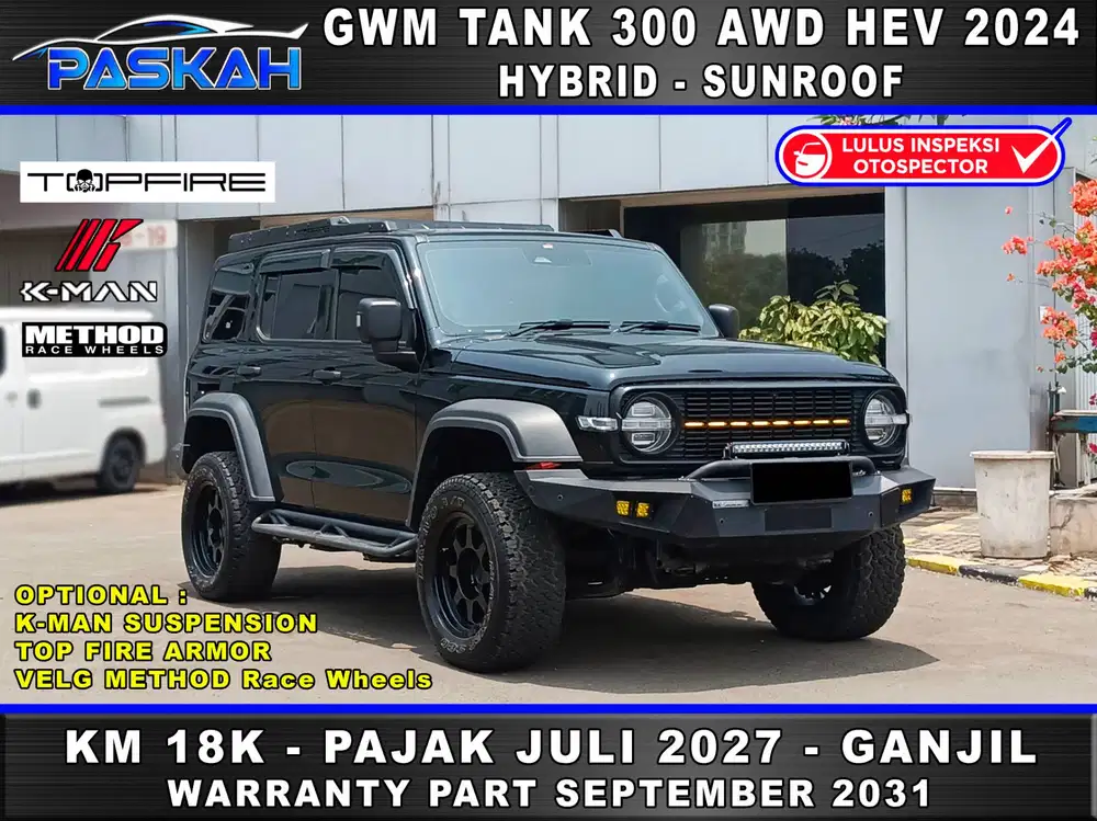 HEV OPTION 150jt PAJAK JULI 2027 Km 18rb GWM Tank 300 Hev Hybrid 2024