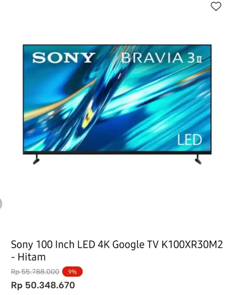 SONY GOOGLE TV XR 100INCI