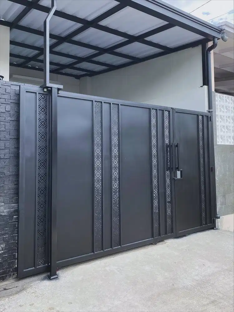 Pagar rumah laser cutting kombinasi plat