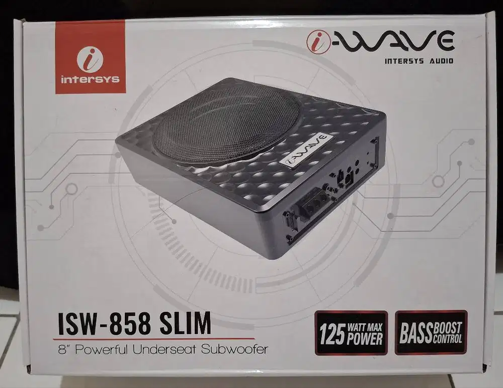 Subwoofer Aktif I-Wave Mobil Kolong Jok Slim 8 Deep Bass 125 Watt SQ