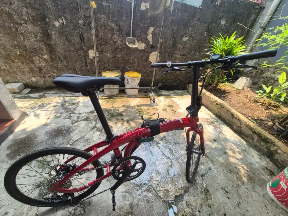Tern verge D9 sepedea lipat warna merah