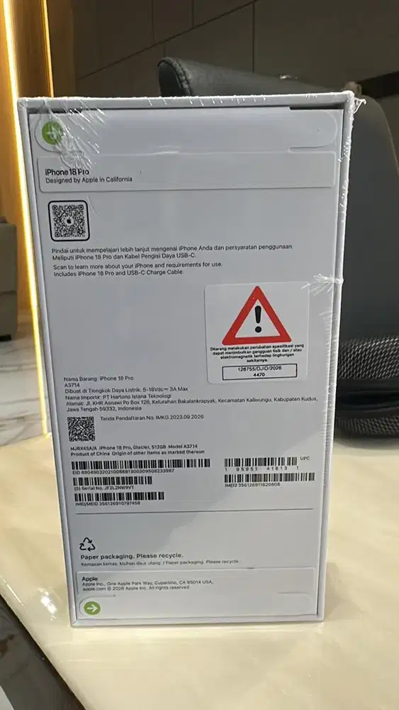 Handphone Iphone 18 Pro 512GB
