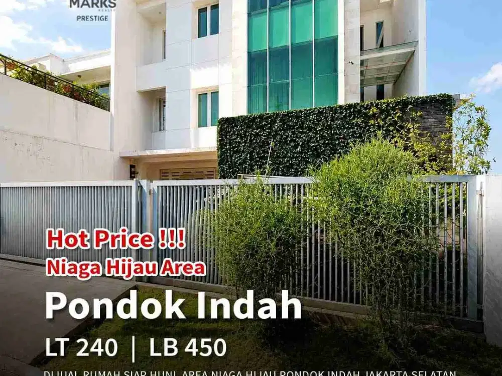 DIJUAL CEPAT! RUMAH 3 LANTAI AREA NIAGA HIJAU PONDOK INDAH

 Area Niaga Hijau, Pondok Indah, Jakarta Selatan

Kesempatan memiliki rumah 3 lantai dengan bangunan luas di kawasan premium Pondok Indah! Cocok untuk hunian keluarga yang membutuhkan ruang lega,