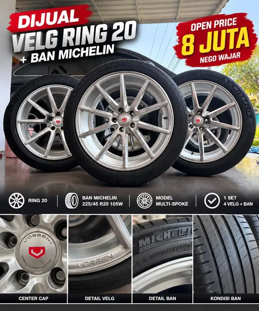 Jual Paket Velg Ring 20 Dan Ban Michelin