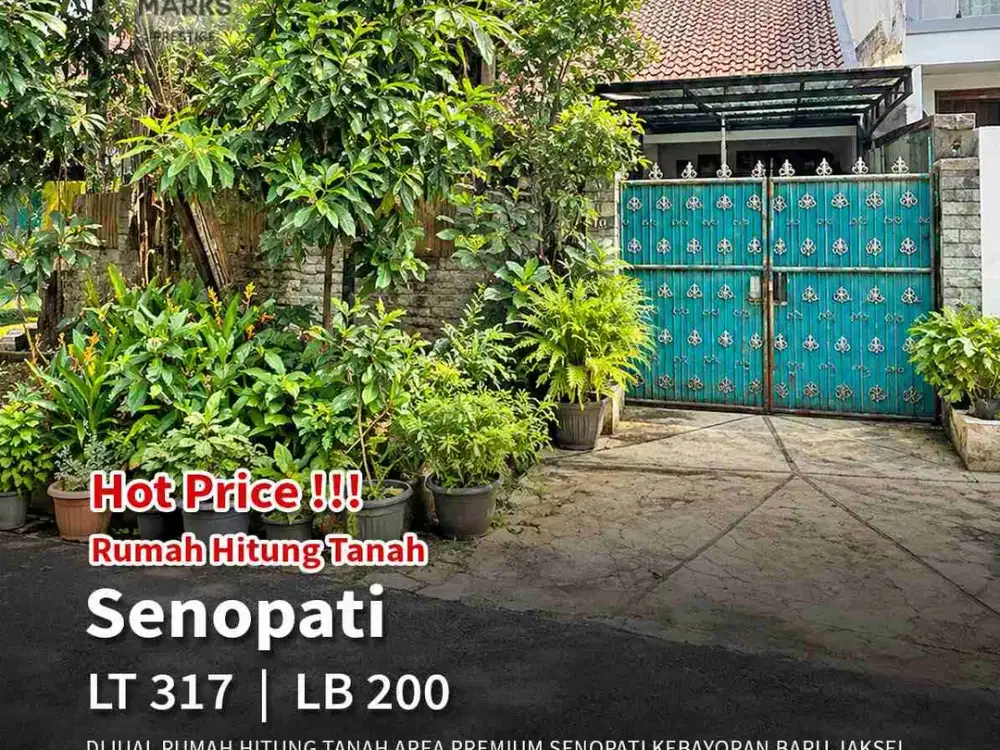 RUMAH HITUNG TANAH DI SENOPATI – AREA PREMIUM JAKARTA SELATAN!

 Senopati, Kebayoran Baru, Jakarta Selatan

Kesempatan memiliki properti di kawasan premium Senopati! Berada di lingkungan asri, nyaman, eksklusif, dengan akses jalan yang leluasa untuk 2 mob