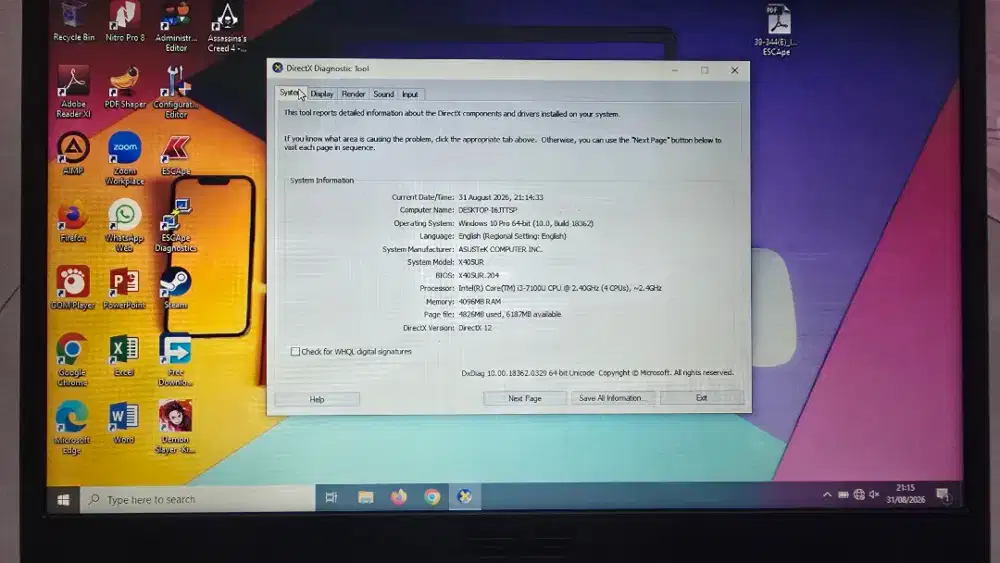 Laptop ASUS X405UR