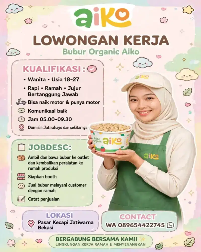 Lowongan kerja jaga stand bubur organik
