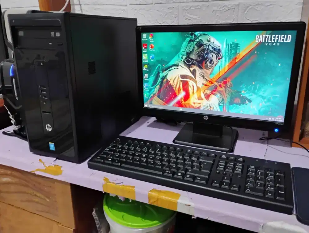 Pc gaming HP / intel gen4 + ram 8gb + vga nvidia 2gb + monitor 19inch