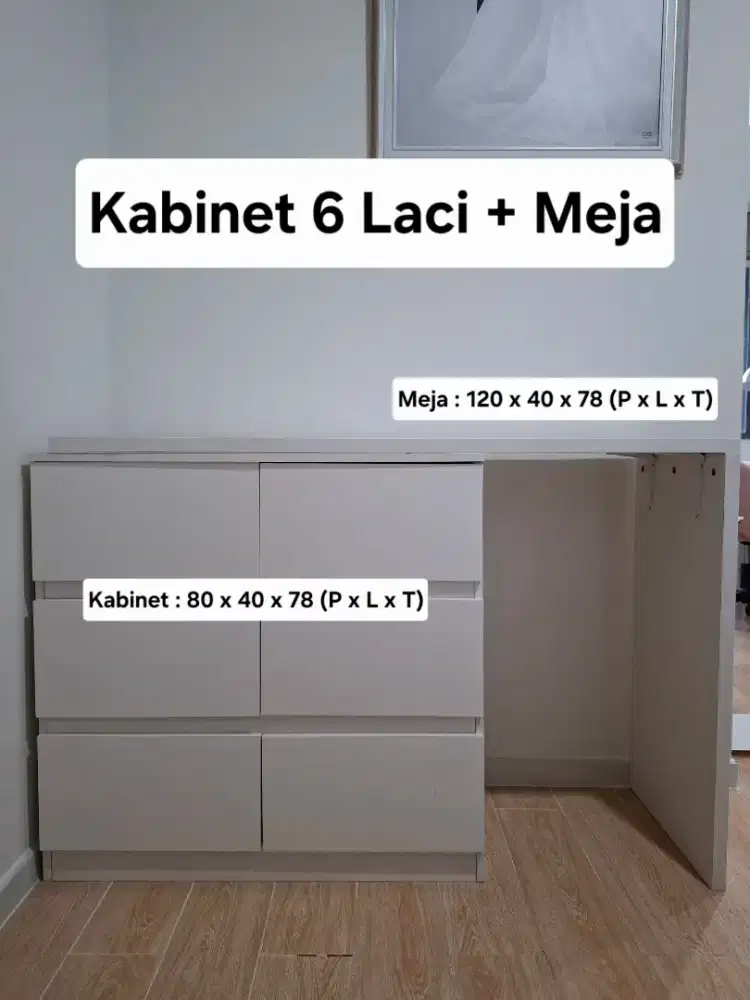 Kabinet 6 Laci | Meja | Free Ongkir Jakarta & Tangerang
