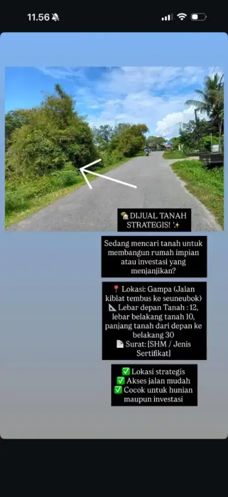 Dijuak tanah luas 302m²