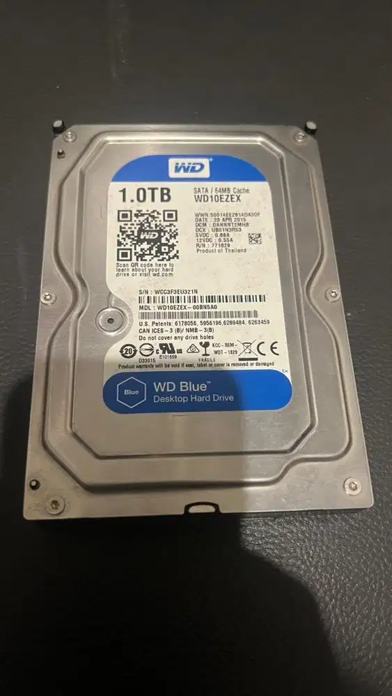 Hardisk hdd 1TB WD Blue Sata Second Original